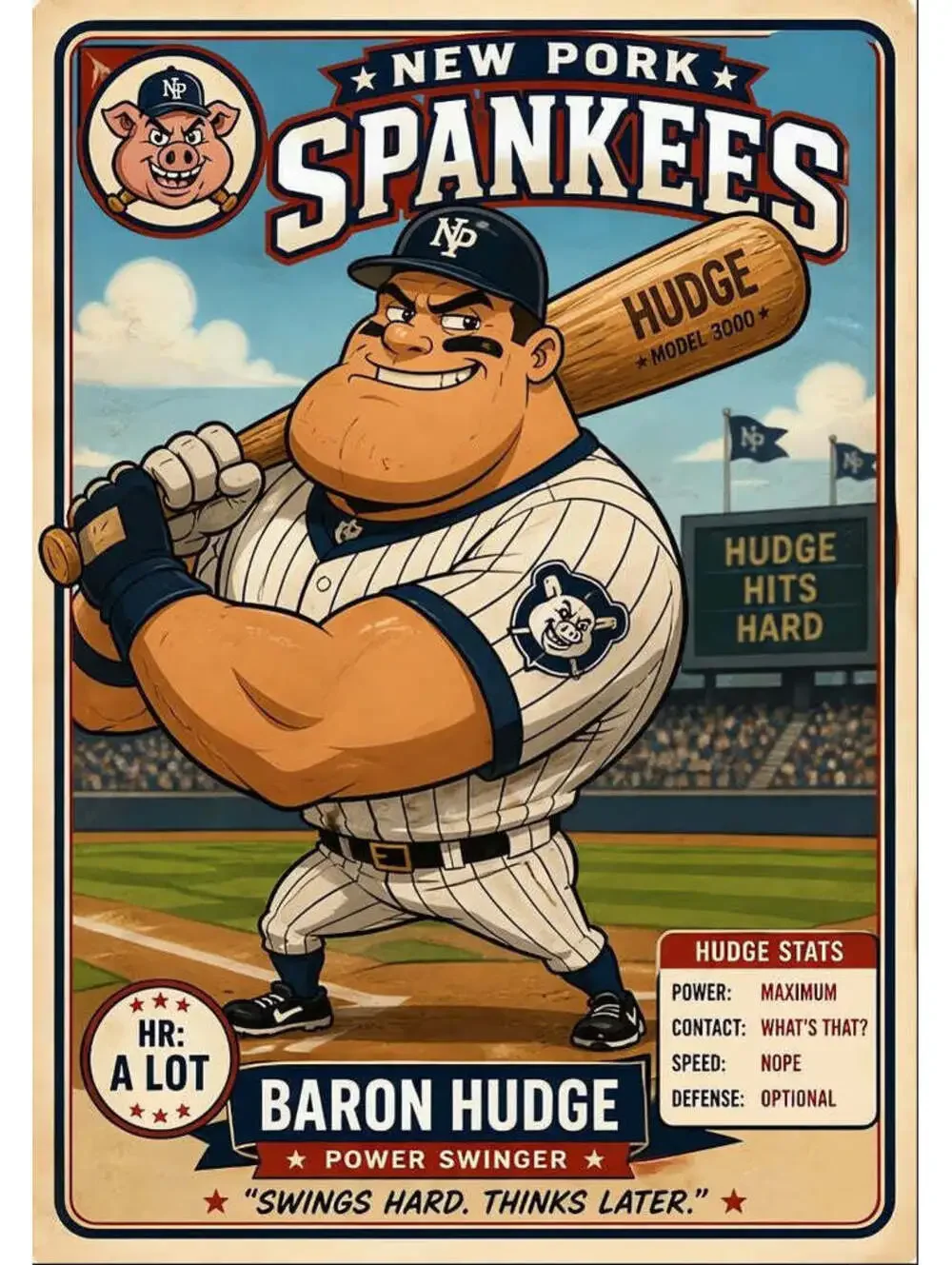 4620 Baron Hudge 8x10 Print | Parody Sports Card Series